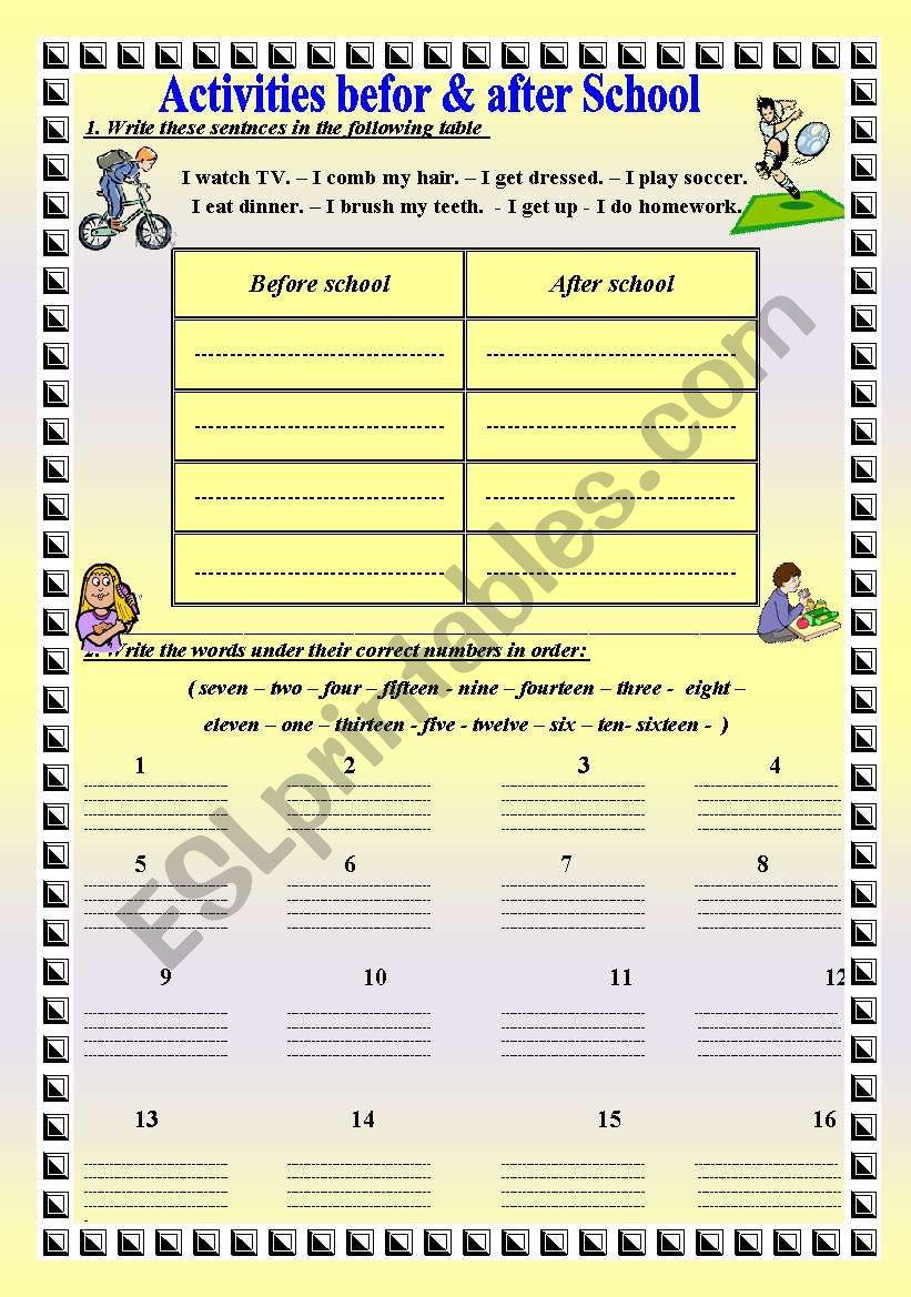 Activities before & after School Activities before & after School