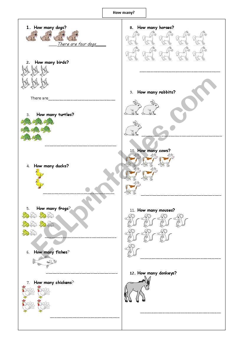 How many ? worksheet