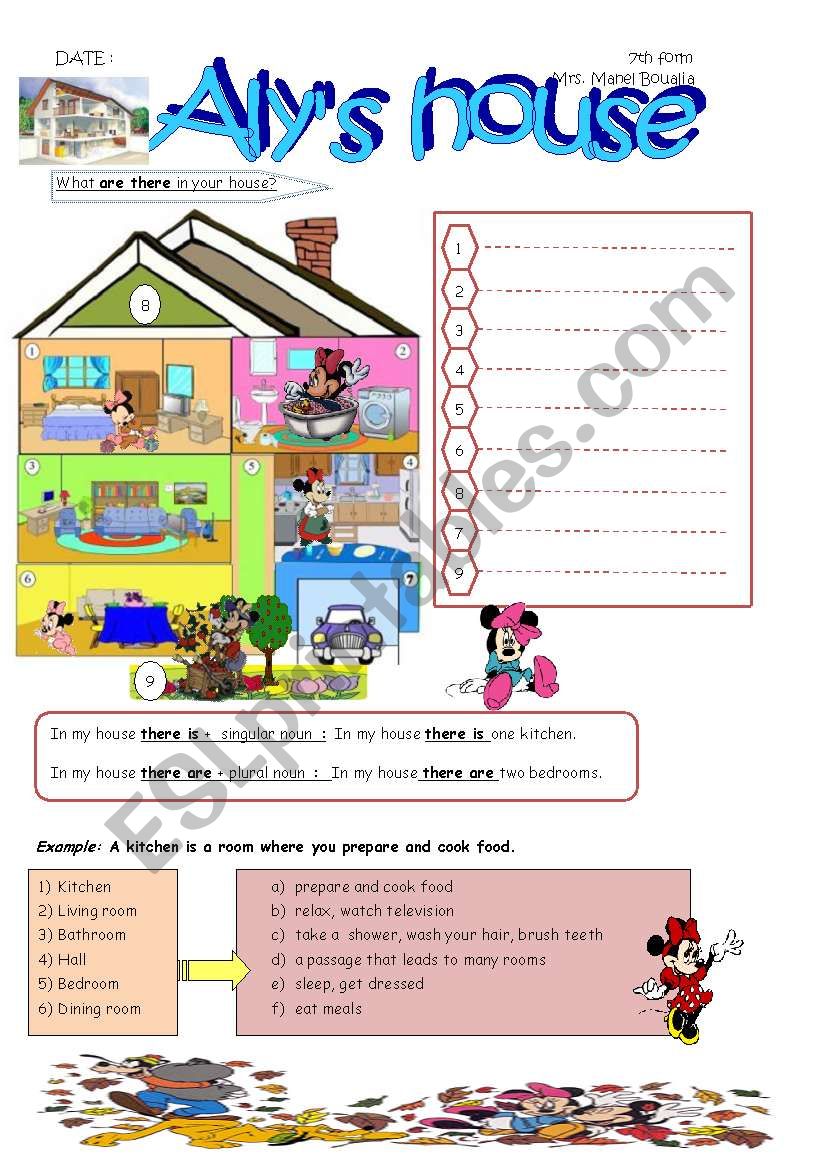 ALYÂ´S HOUSE worksheet