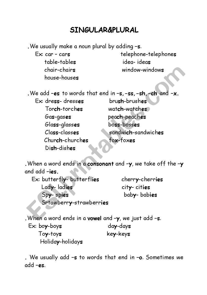 sıngular_plural worksheet