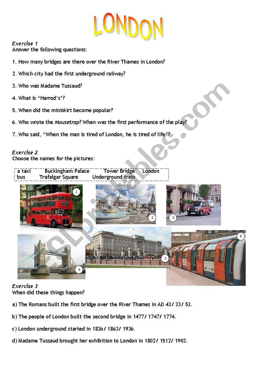 London worksheet