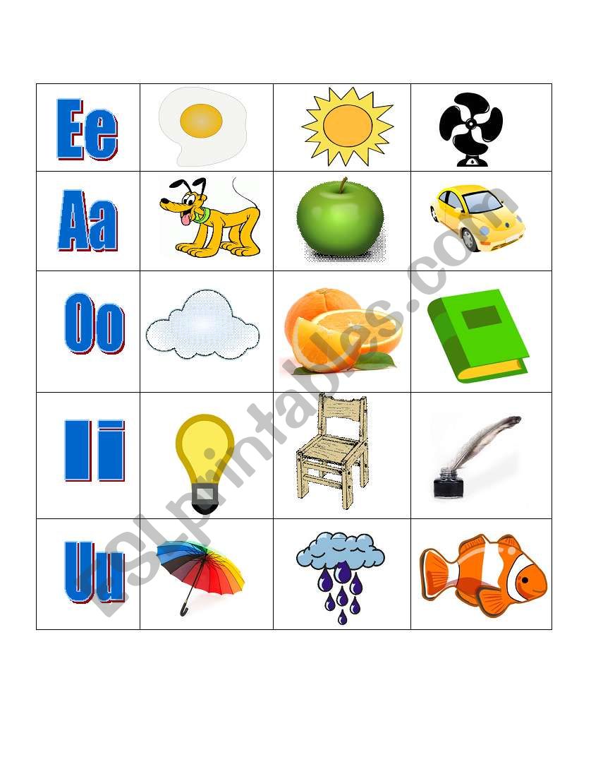 vowels worksheet