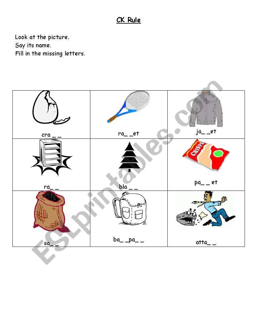 Phonics worksheet