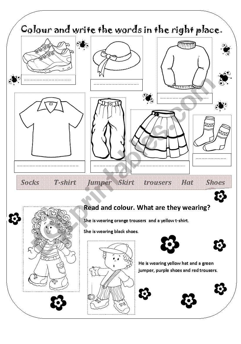 CLOTHES worksheet