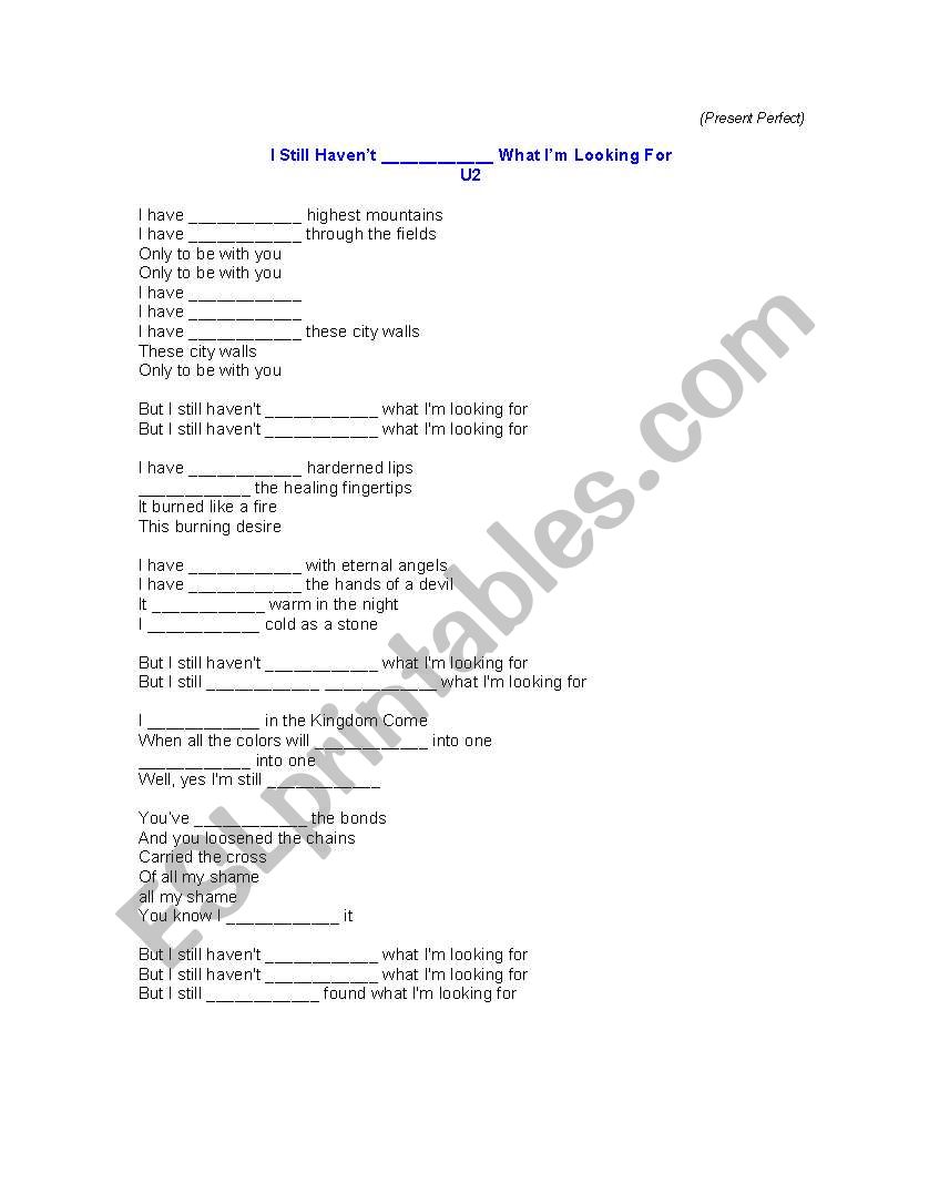 U2 worksheet