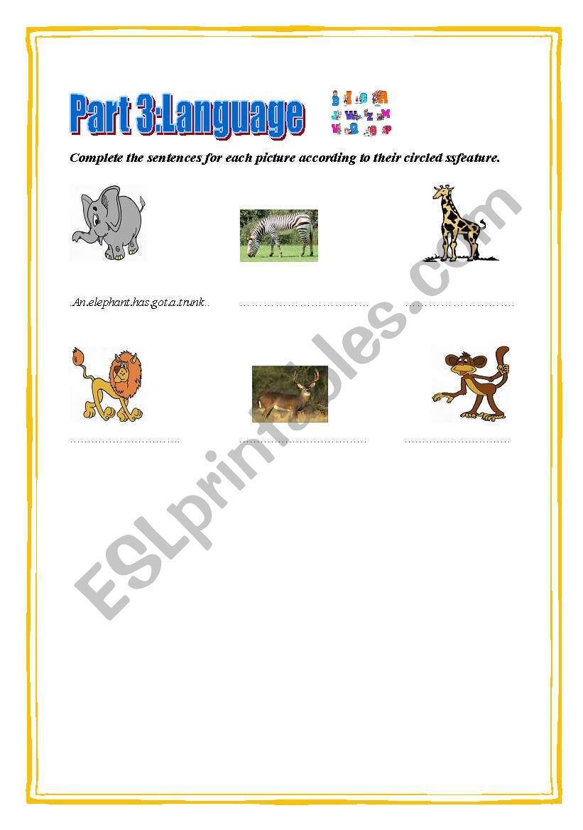 Animals part 2 worksheet