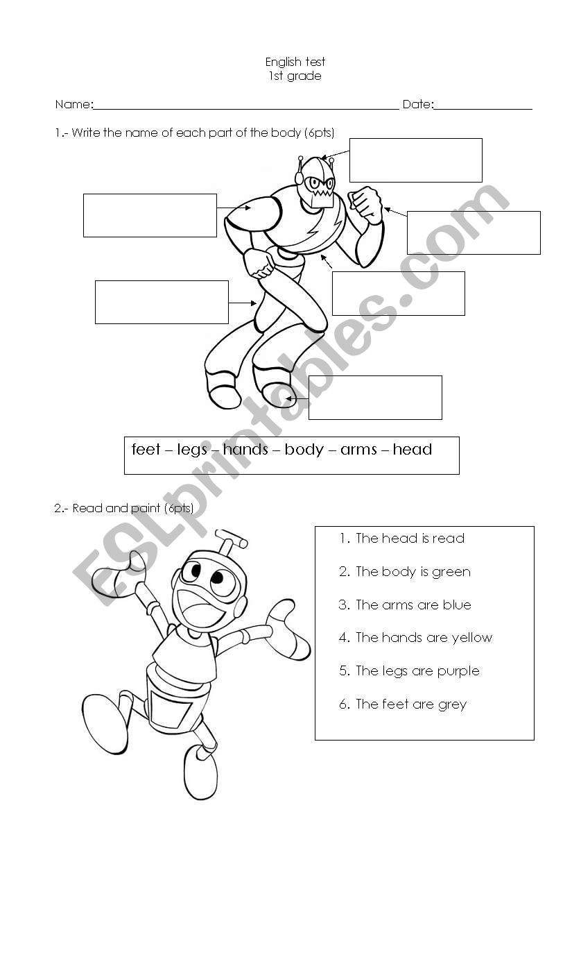 body worksheet