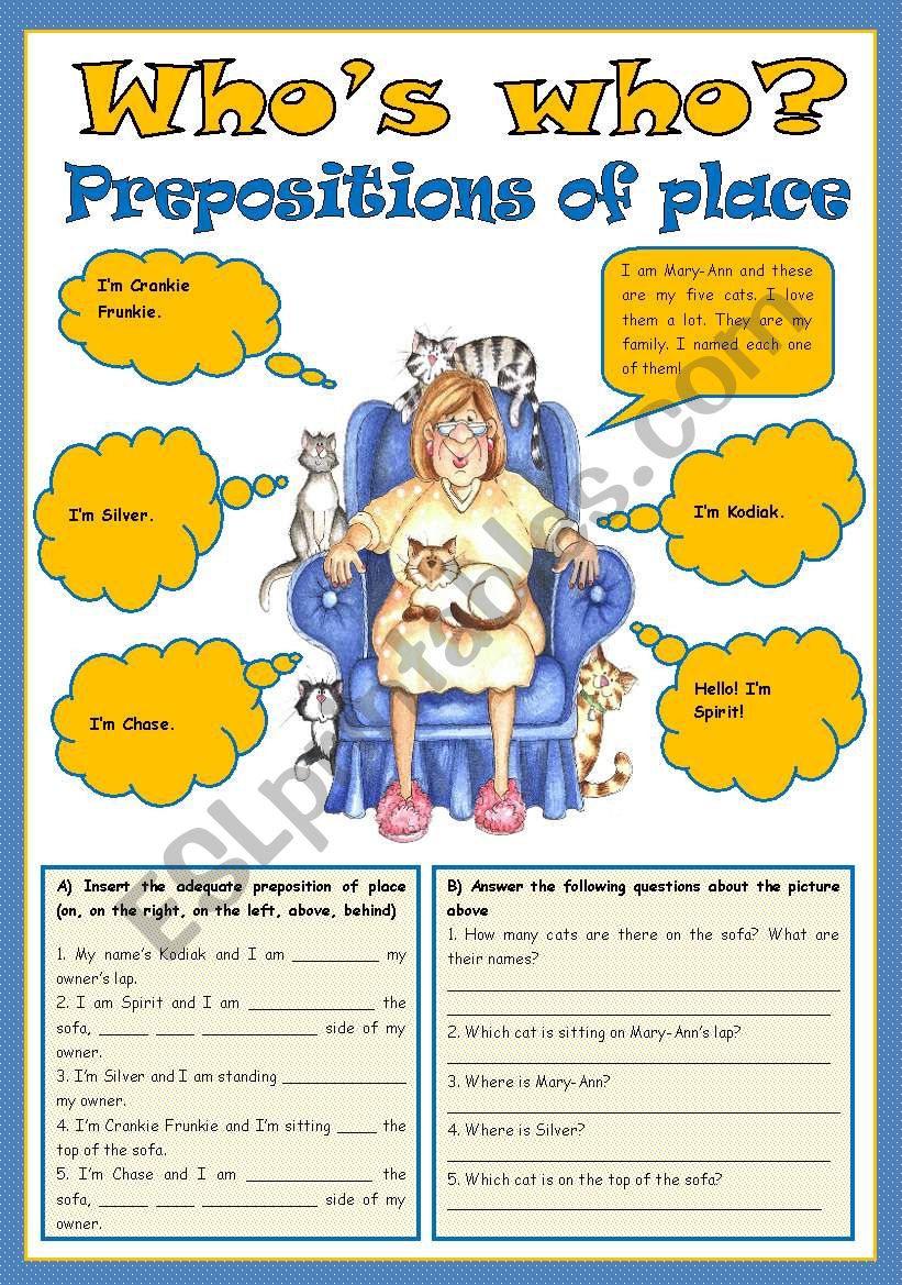 Who is who  - Prepositions of place