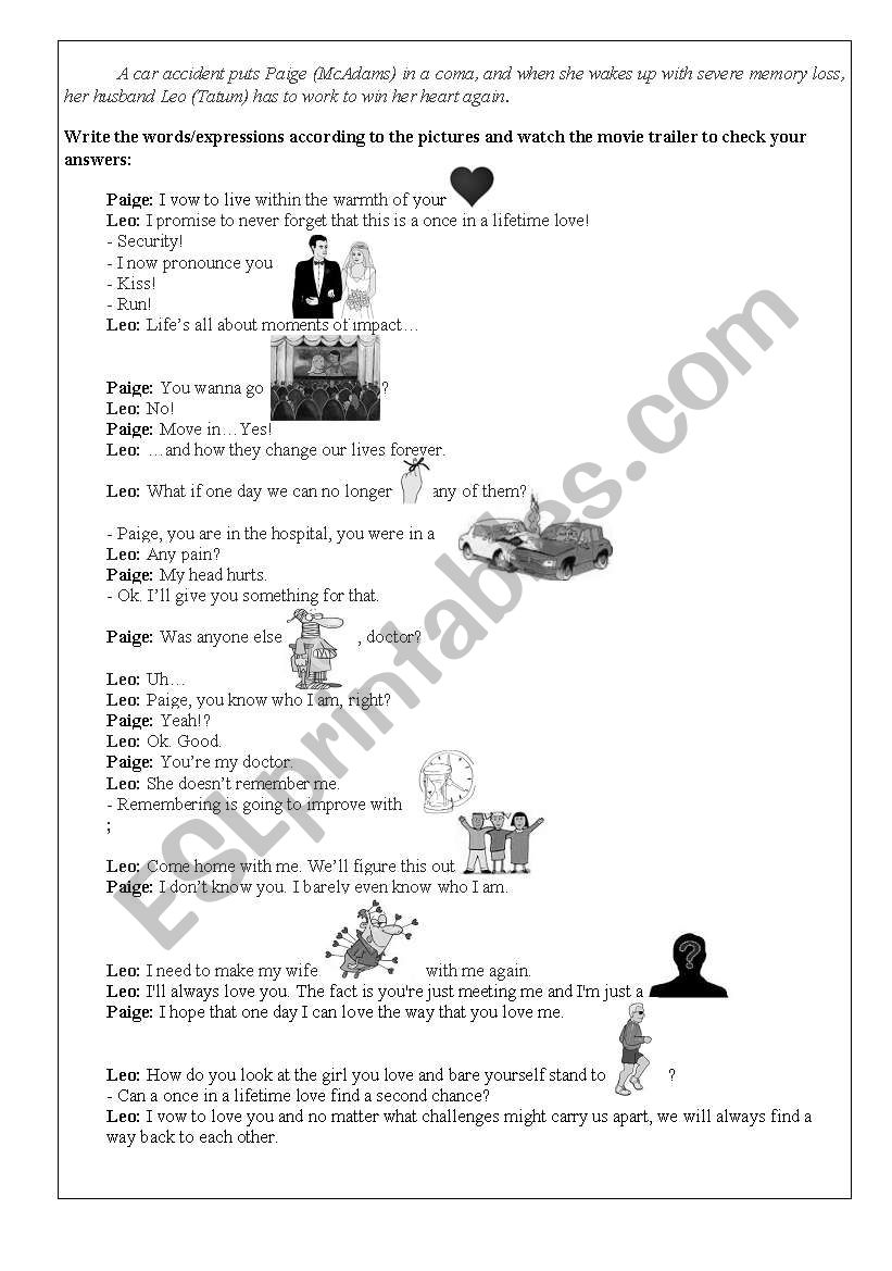 The Vow worksheet