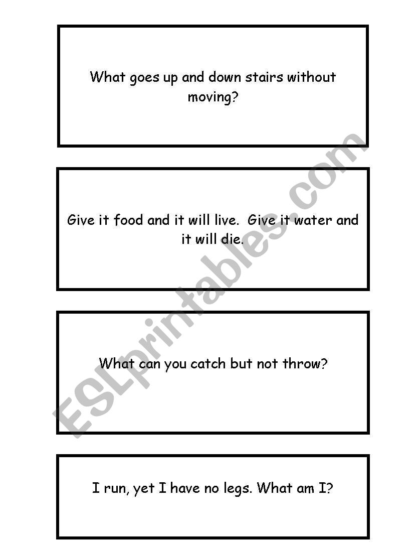 Riddles worksheet