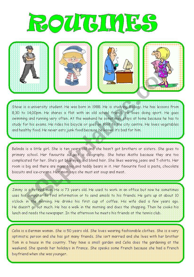 ROUTINES worksheet