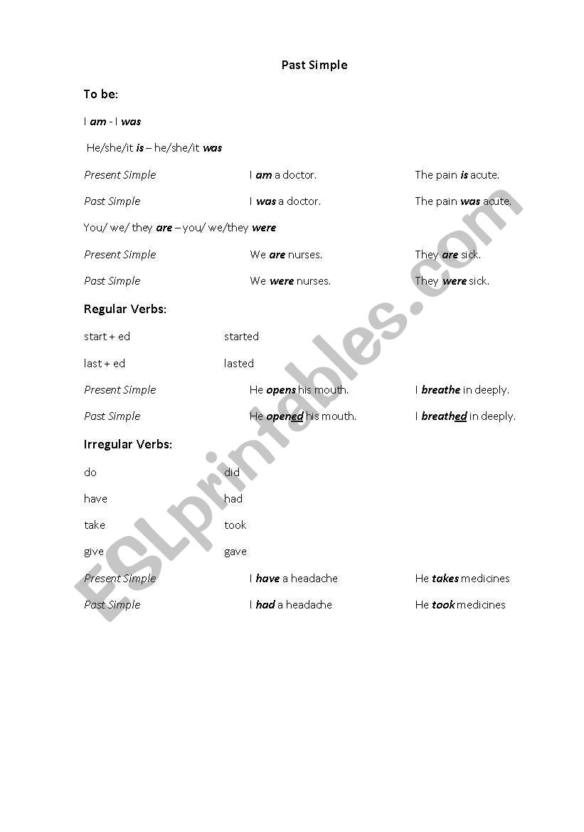 Past Simple worksheet