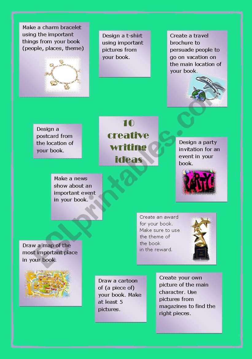 10 Creative Writing Ideas worksheet