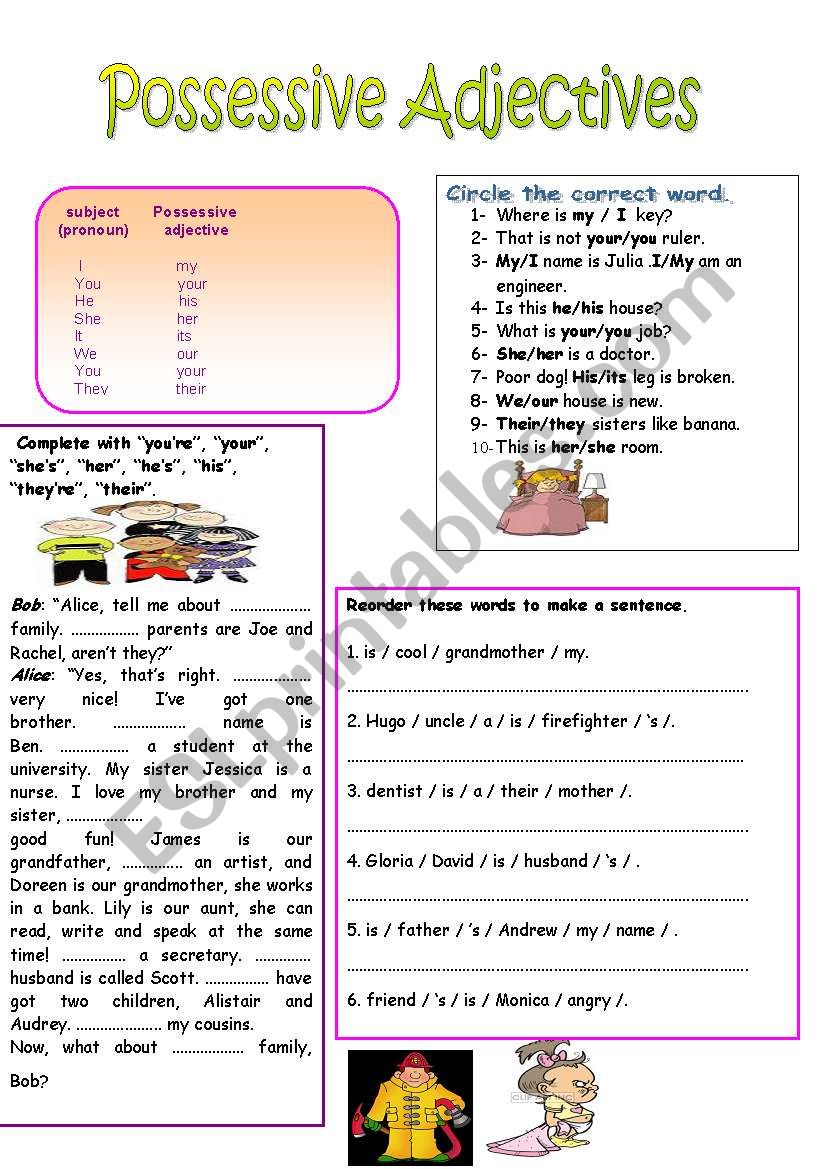 possessive-adjectives-esl-worksheet-by-eltpinar