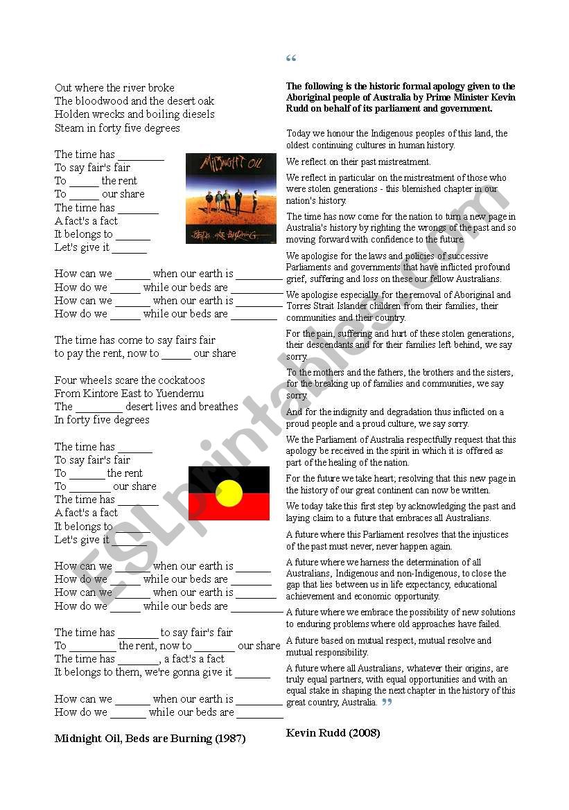 australian aborigines worksheet
