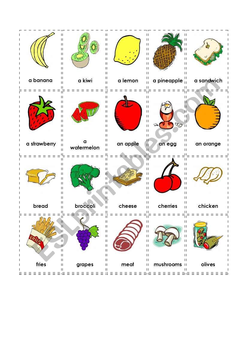 fruits and vegetables worksheet