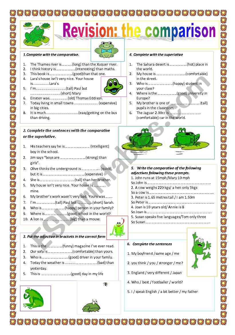 The Comparison: revision worksheet