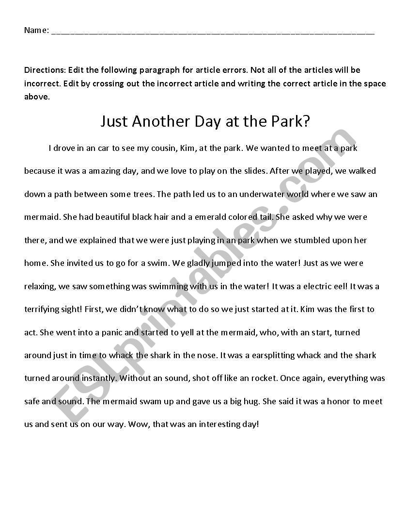 An or An Editing worksheet