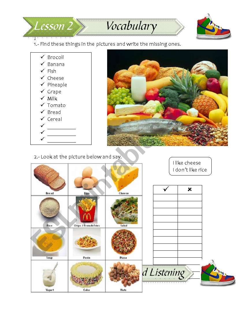 Food ! worksheet