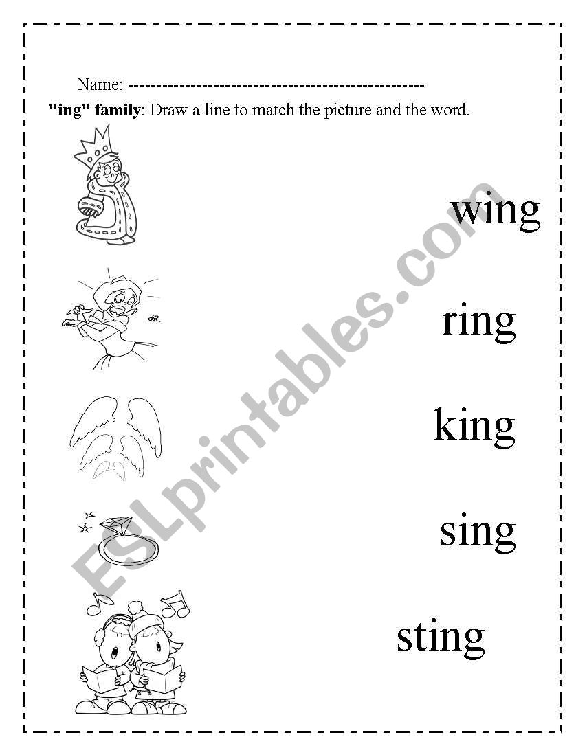 ing words  worksheet