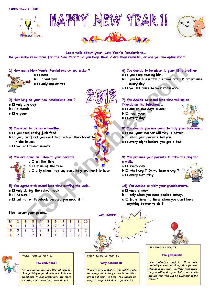 Happy New Year ! worksheet