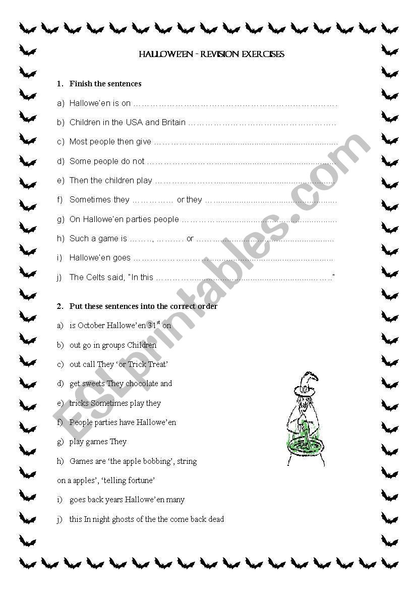 Halloween worksheet