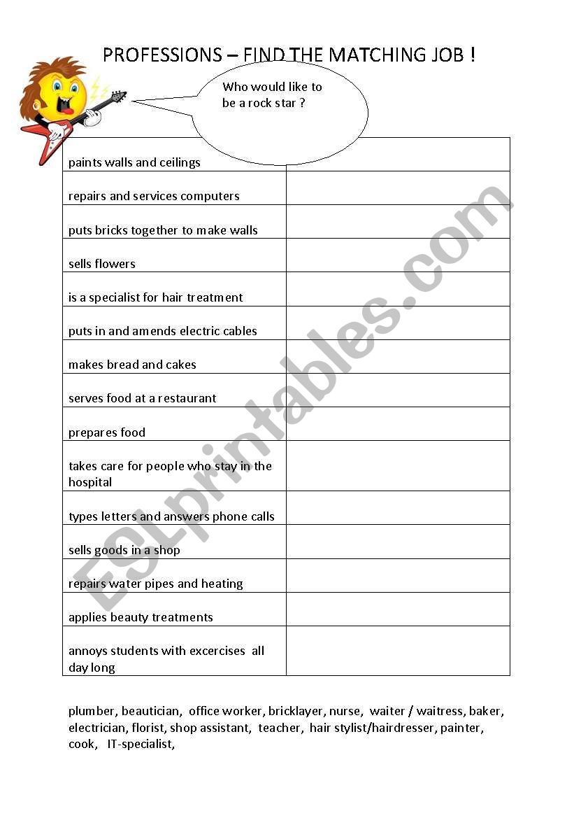 Job search  worksheet