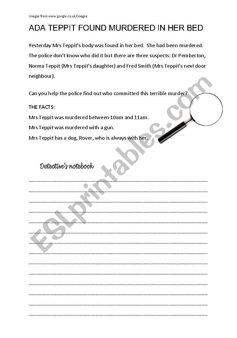 Whodunit? Modals of deduction worksheet