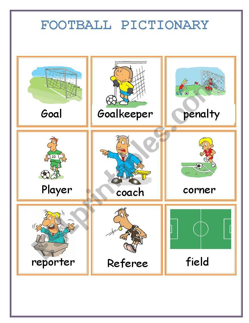 football-pictionary worksheet
