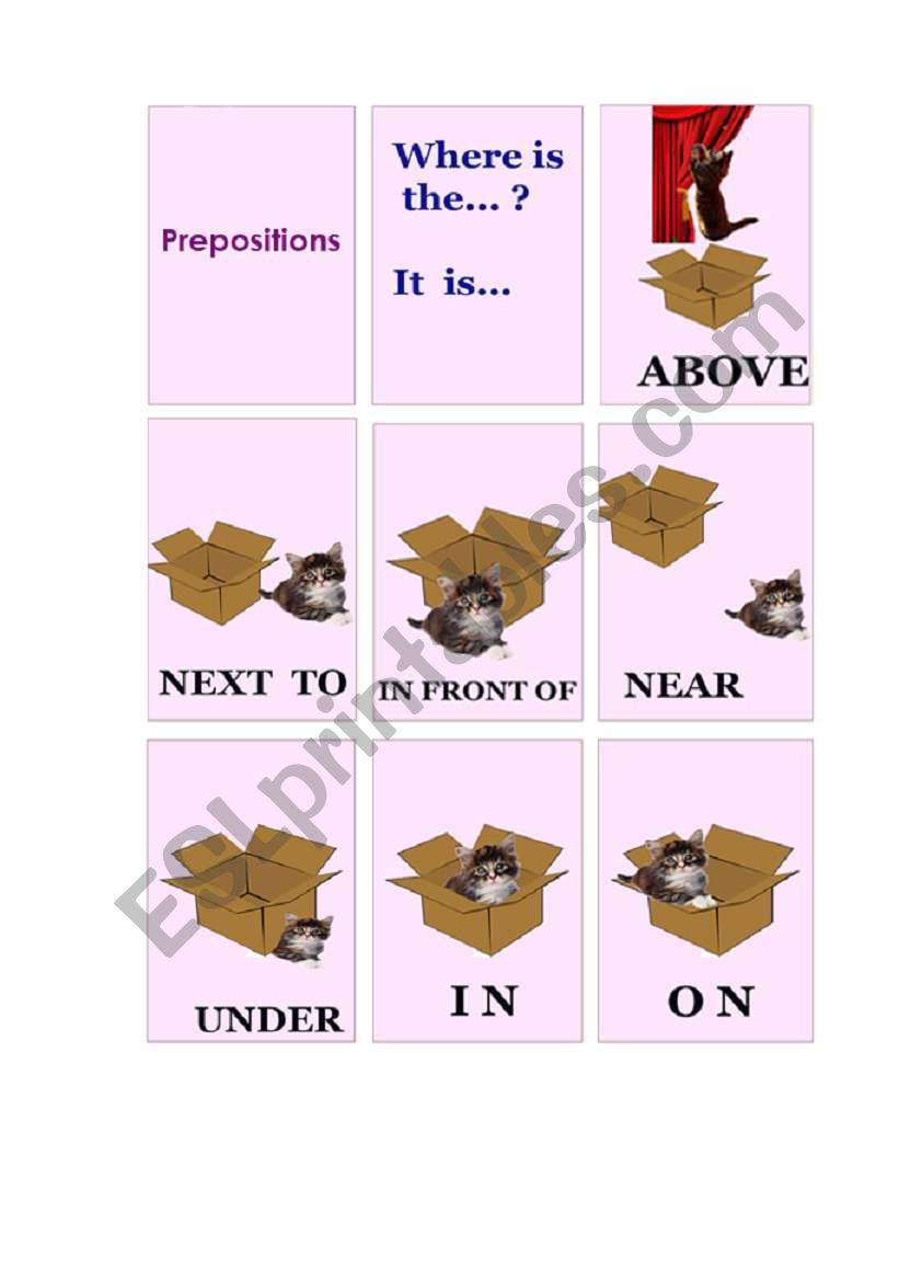 prepositions worksheet