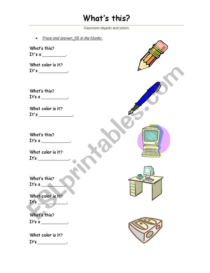 Whats this? (classromm objects and colors)