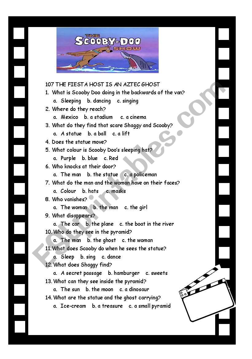 SCOOBY DOO SHOW 107 AND 108 worksheet