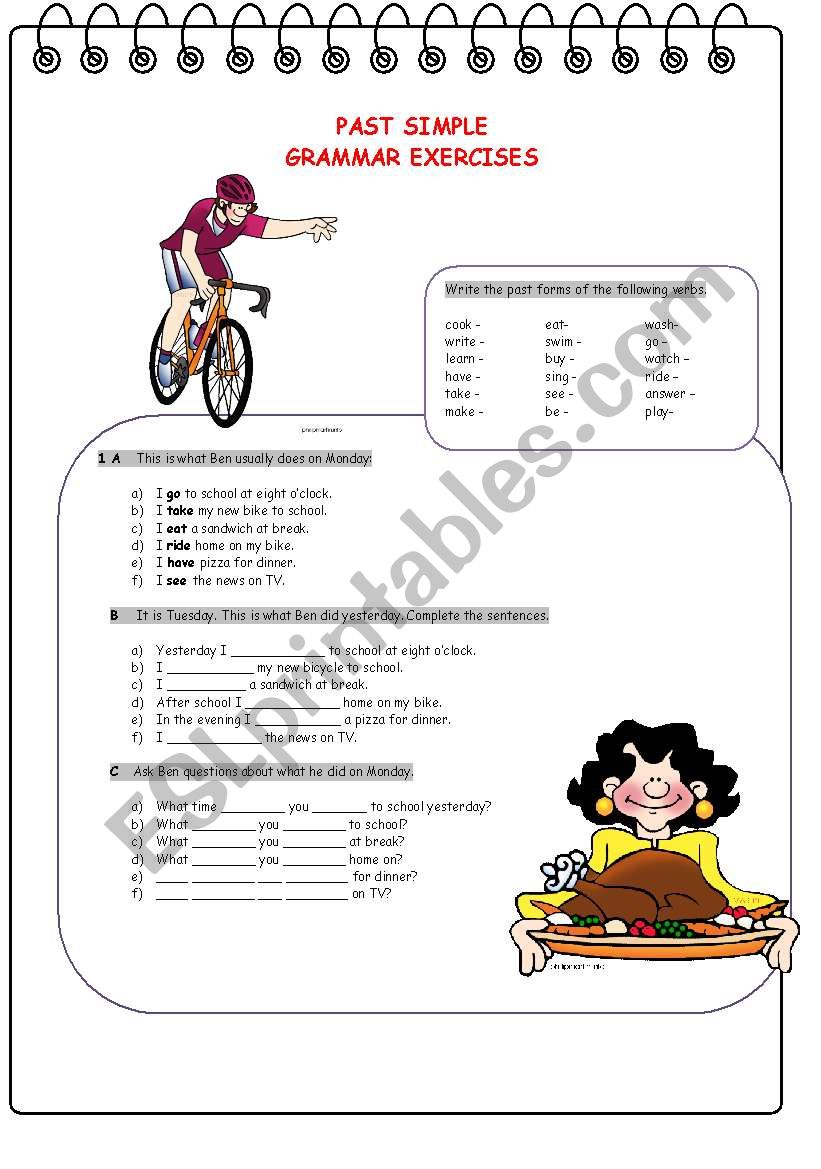 Past Simple Grammar Exercises worksheet