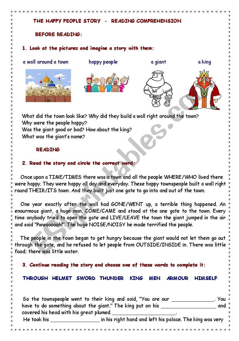 THE HAPPY PEOPLE STORY - Reading Comprehension exercises