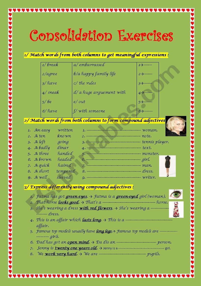 consolidation exercises worksheet