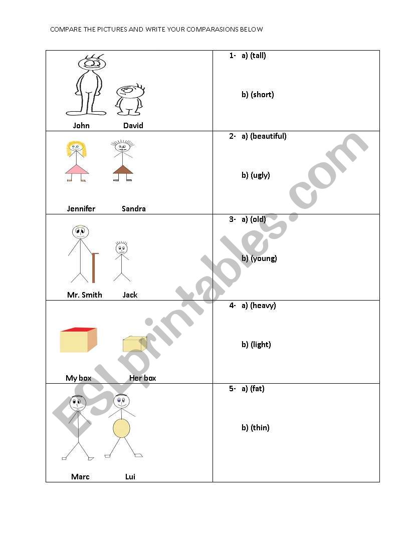 Comparatives worksheet