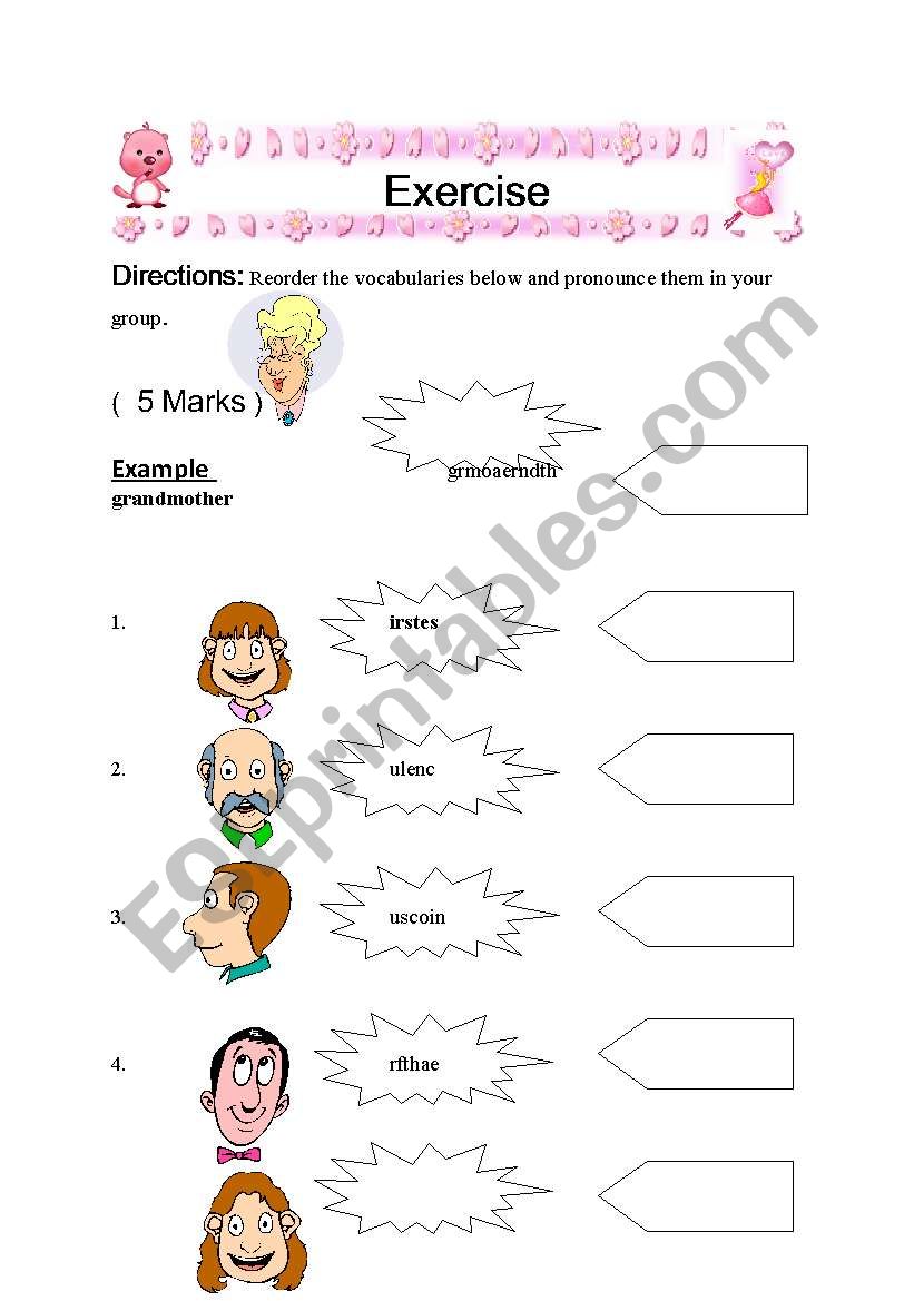 Family worksheet