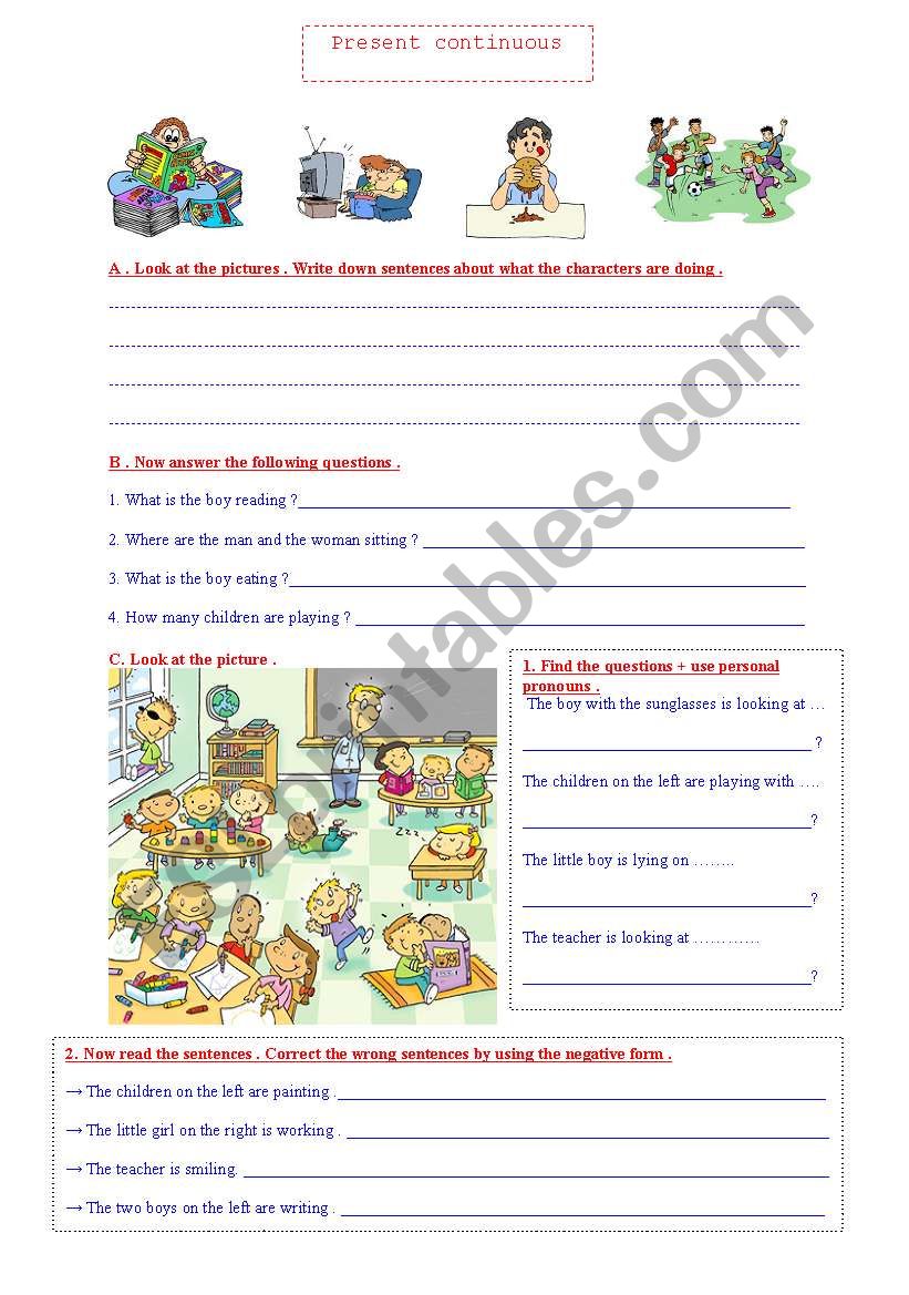 PRESENT CONTINUOUS  worksheet