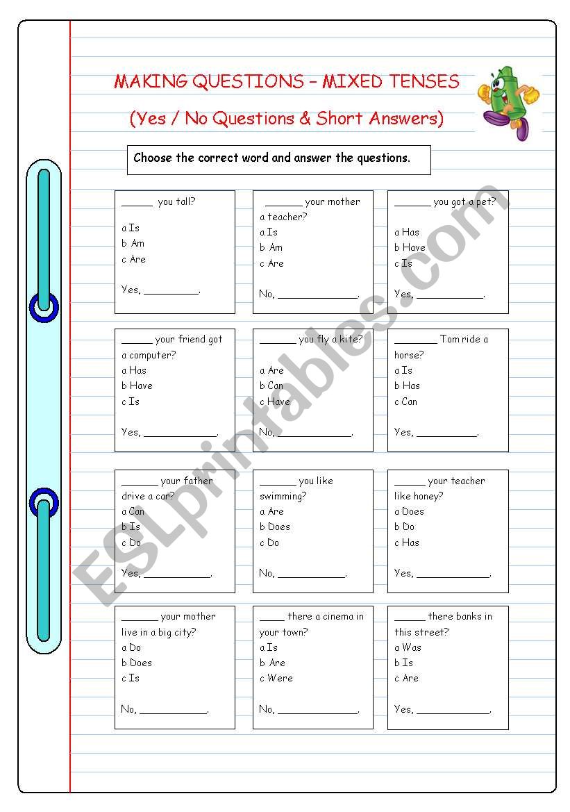 Making Questions (Yes/No) worksheet