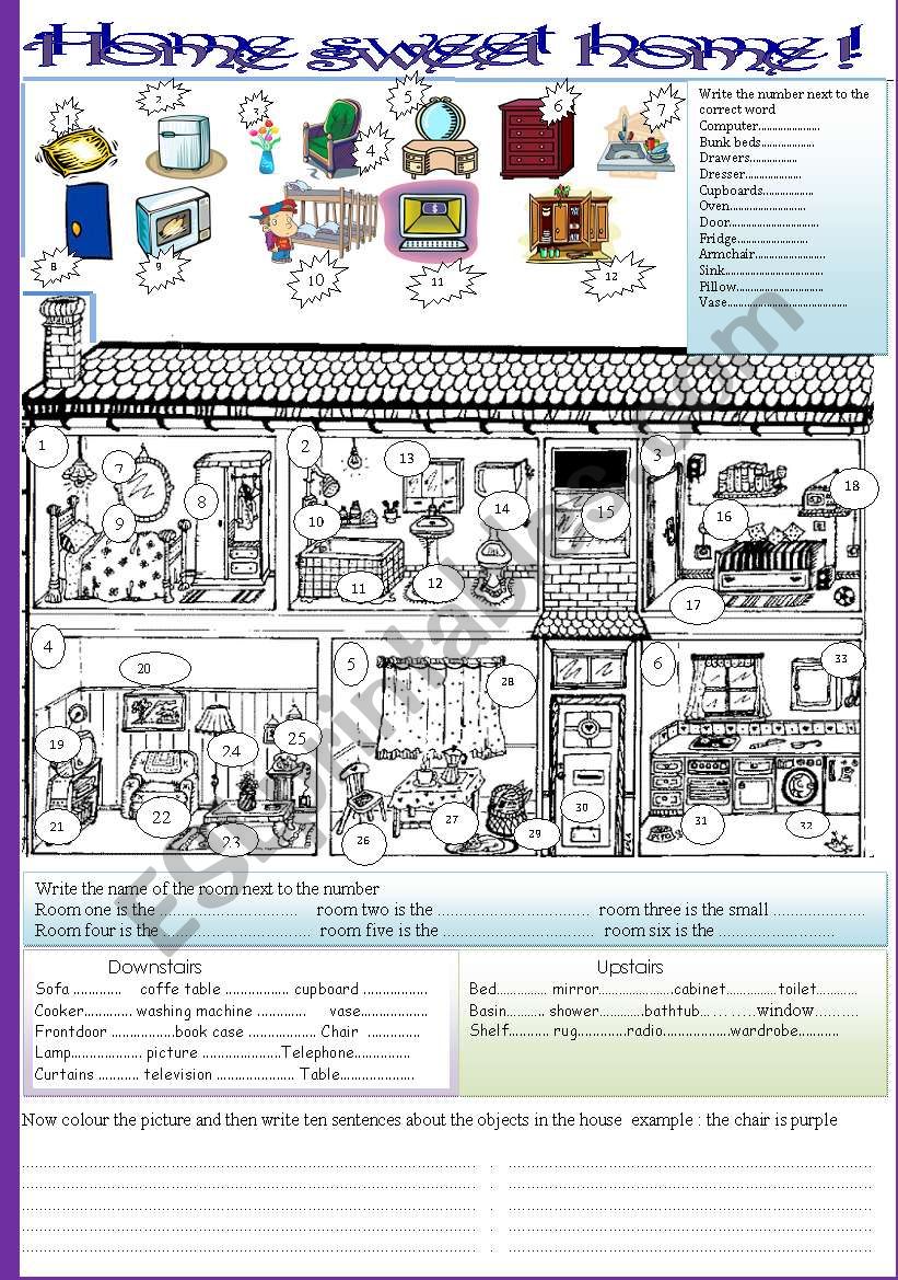 home sweet home worksheet