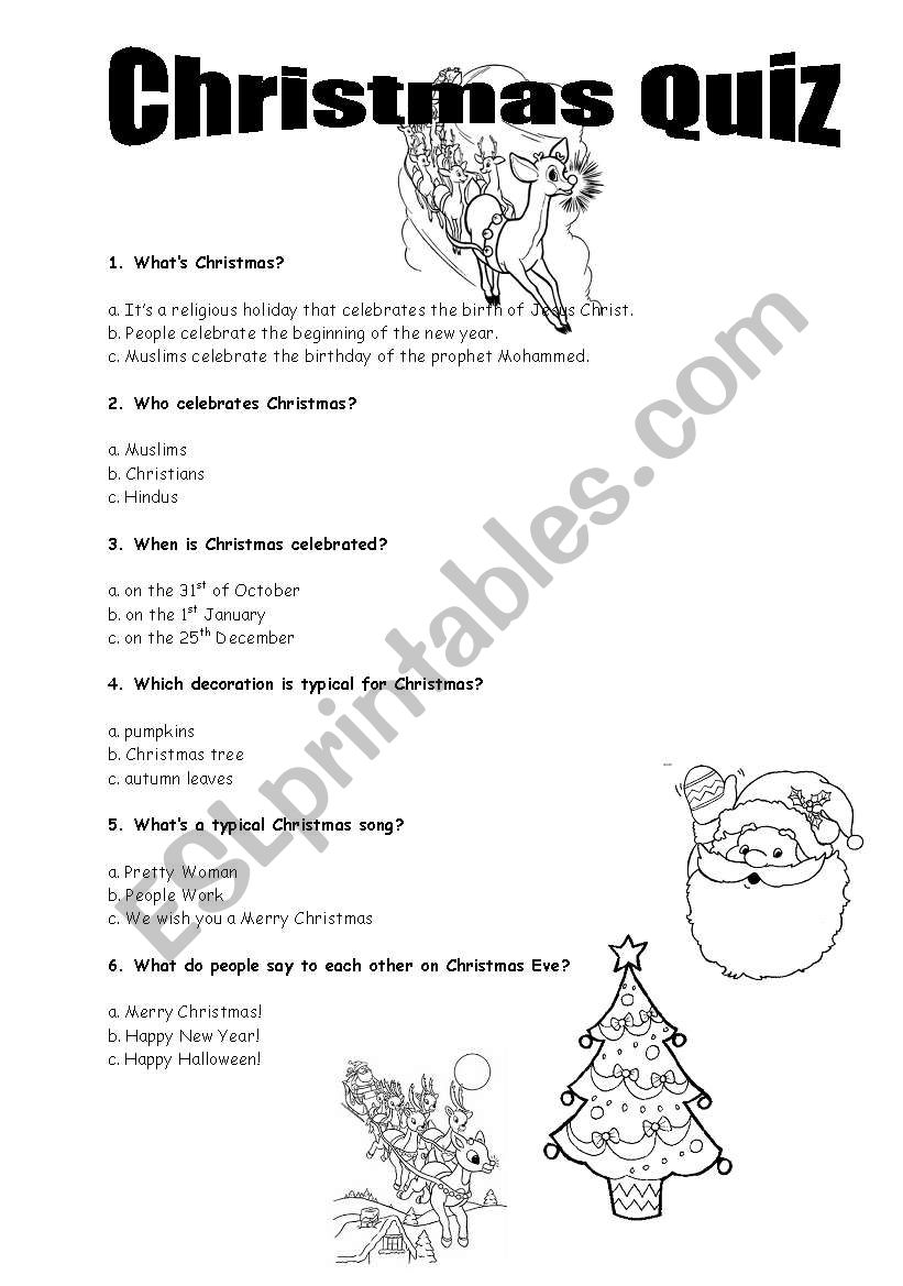 christmas worksheet