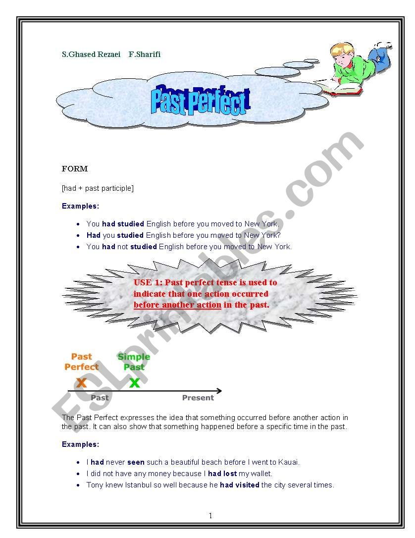 past perfect worksheet