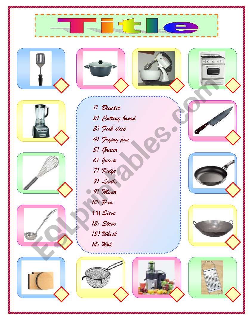 Kitchen Utensils worksheet