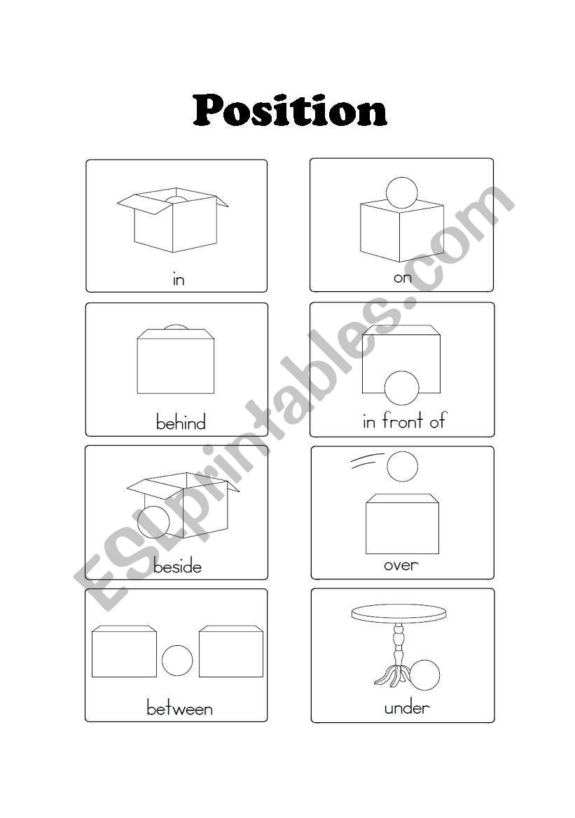 positions flashcards worksheet