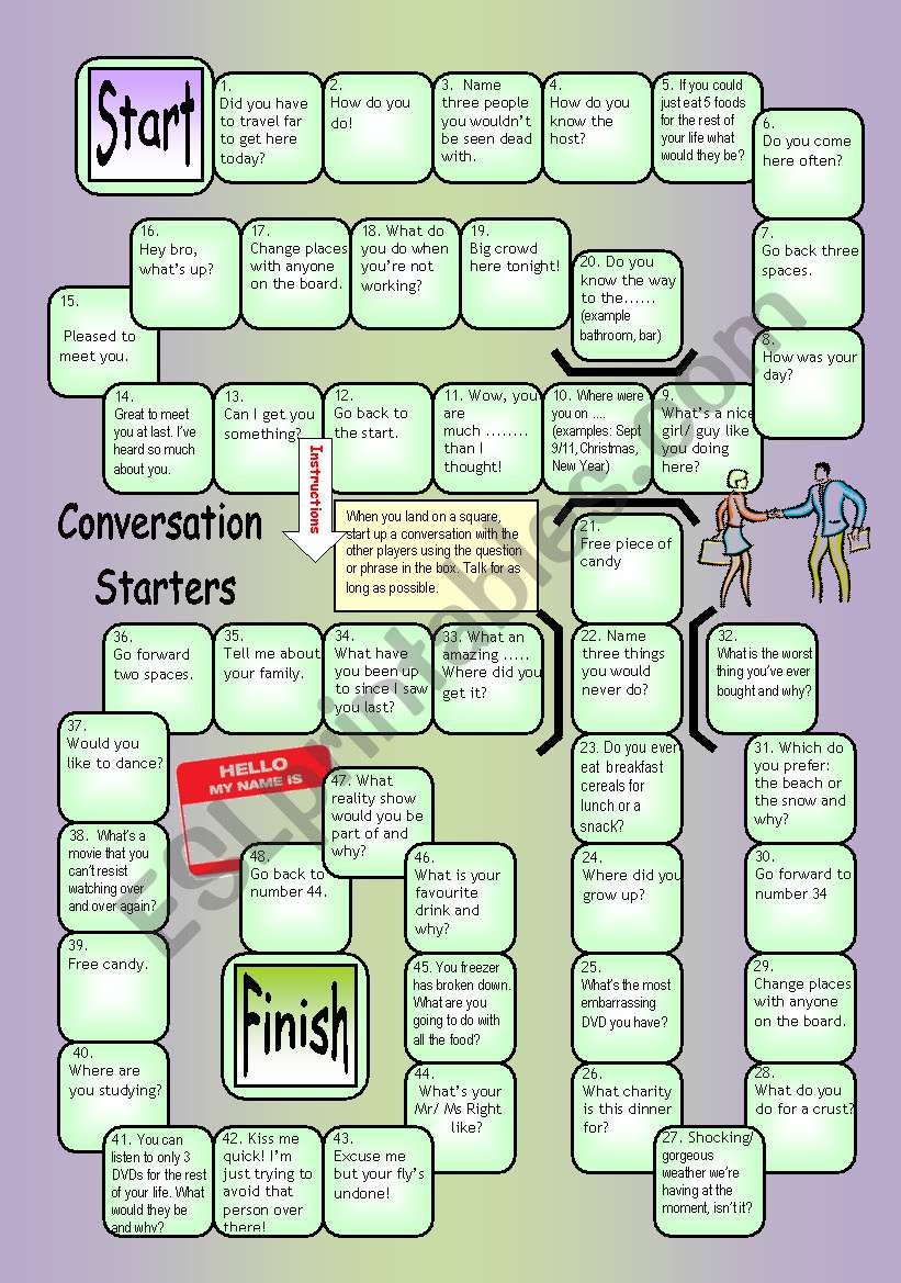 Conversation Starters. worksheet