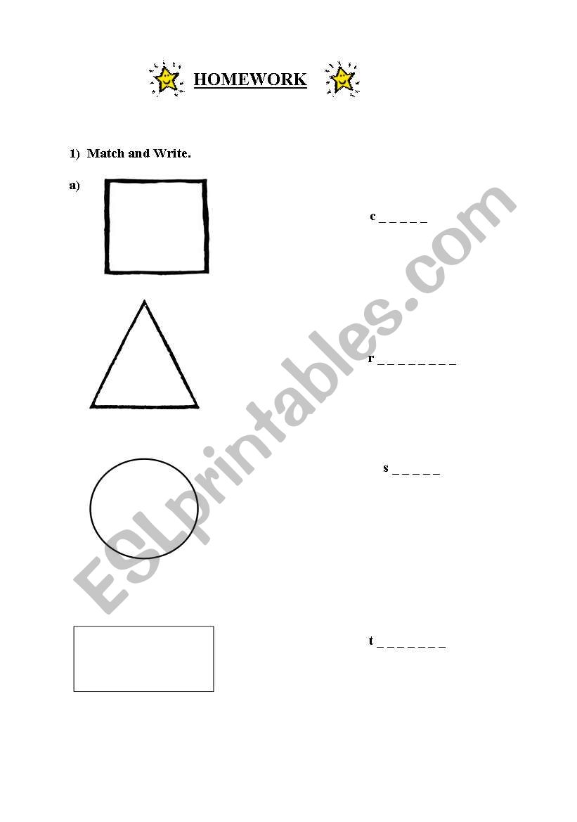 Shapes worksheet