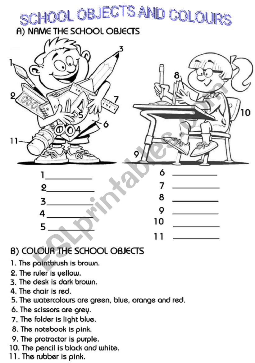 school object worksheet