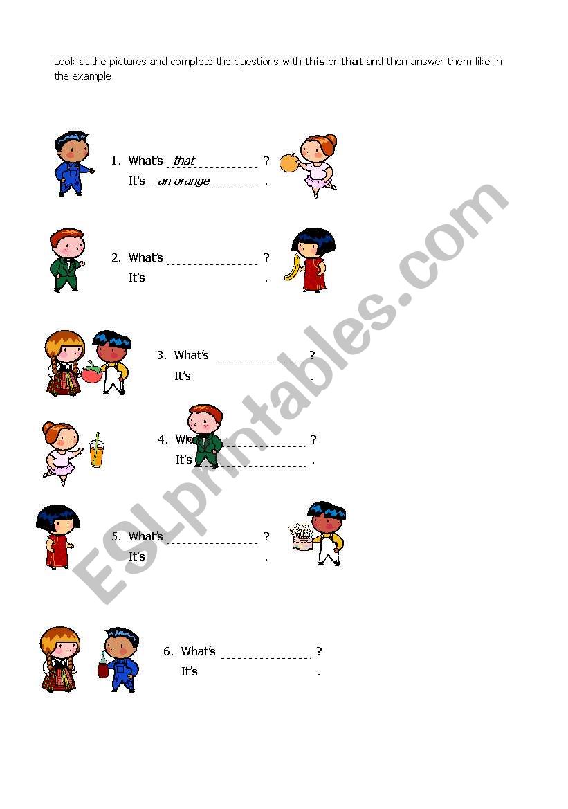 WhatÂ´s this - WhatÂ´s that worksheet