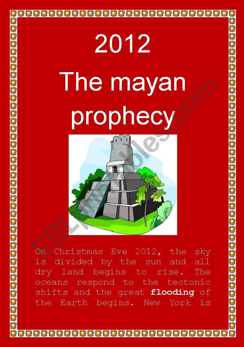 2012: The Mayan Prophecy worksheet