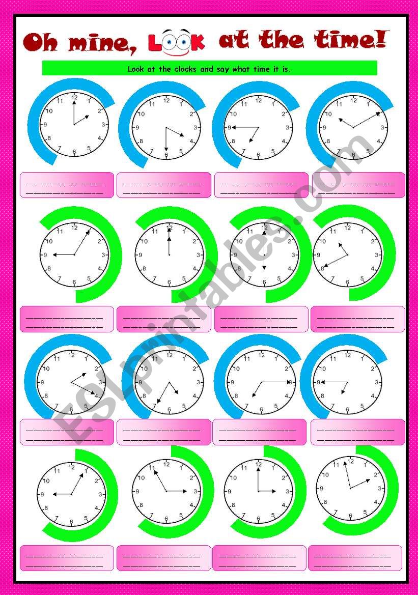 Oh mine, look at the time! worksheet